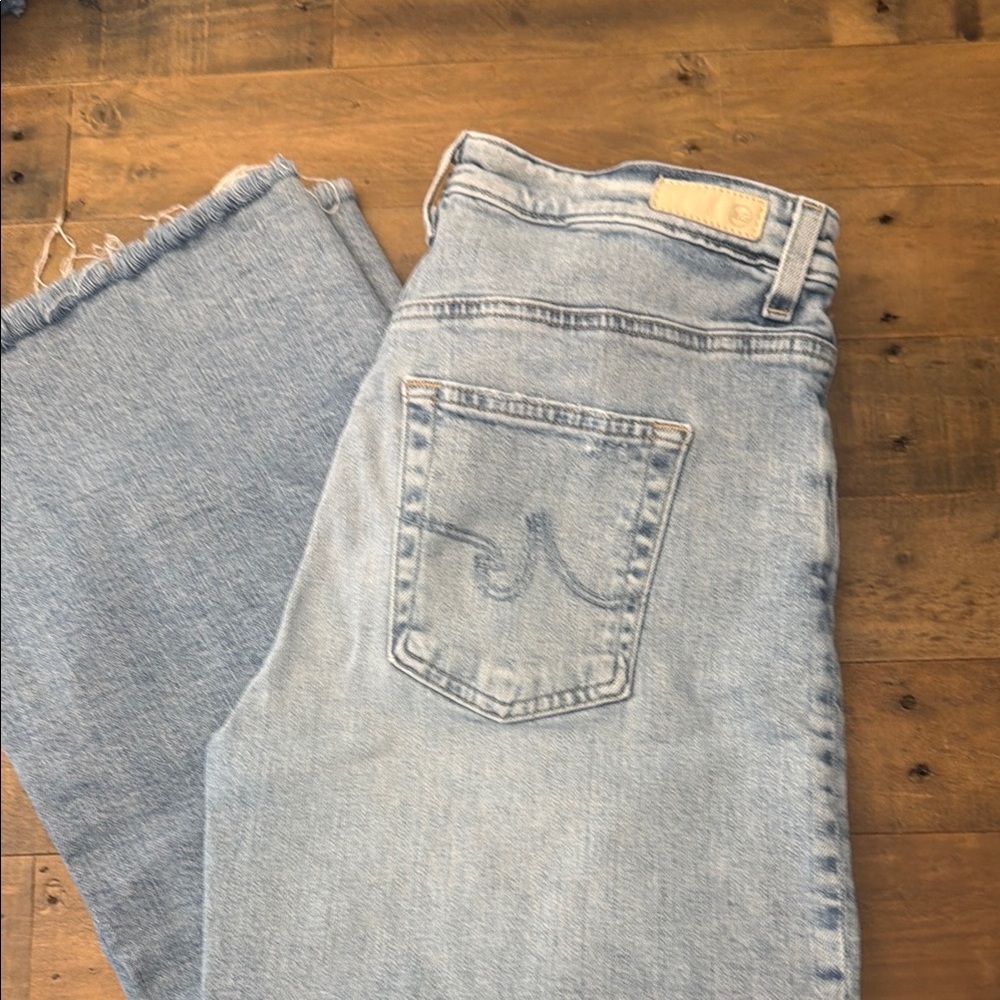 AG Adriano Goldschmied Light Wash Wide Leg Jeans